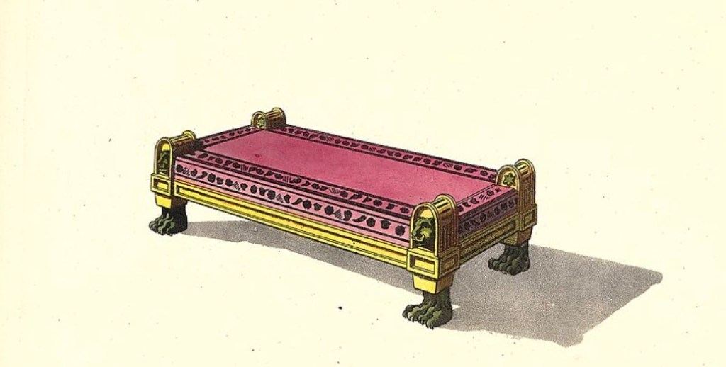 Window Seat in a A Collection of Designs for Household Furniture and Interior Decoration, in the most approved and elegant taste written and designed by George Smith